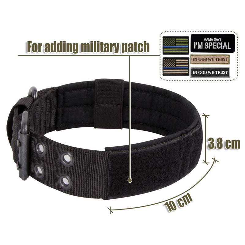 [Australia] - IronSeals AQ Military Training Heavy Duty Tactical Nylon Dog Collar with Metal D Ring & Buckle Black X-Large 