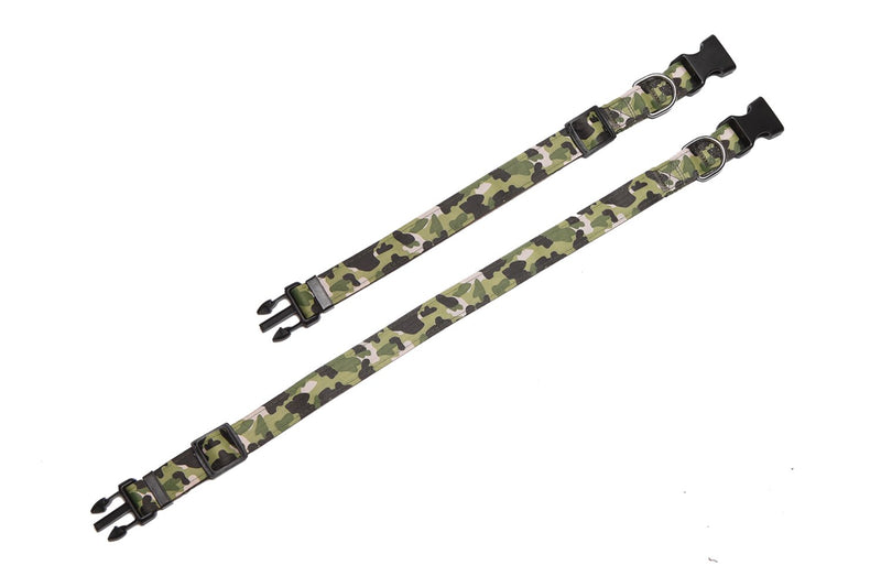 [Australia] - Durable Nylon Camouflage Adjustable Dog Collar, 1 Inch Wide, for Large Medium Dogs Green 