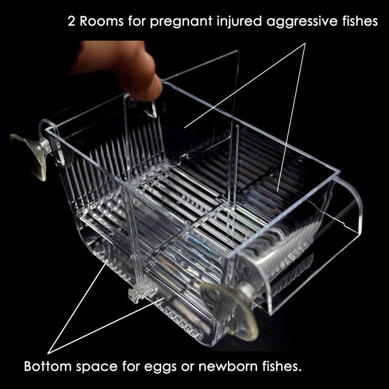 Qguai Fish Breeding Box, Perfect Fish Tank Divider Acclimation Box for Aggressive Fishes, Nursery for Injured, Hatchery Incubator Breeder Box for Shrimp cicilids Eggs Baby Fishes L ( 11.8*4.7*5.1" ) - PawsPlanet Australia