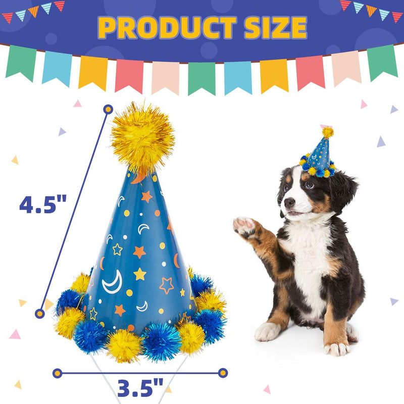 Dog Party Hat Pet Cap 6 Pack - Cute Puppy Cone Hats Party Accessories for Dogs & Cats, Perfect for Birthday, Holiday, Festival - PawsPlanet Australia