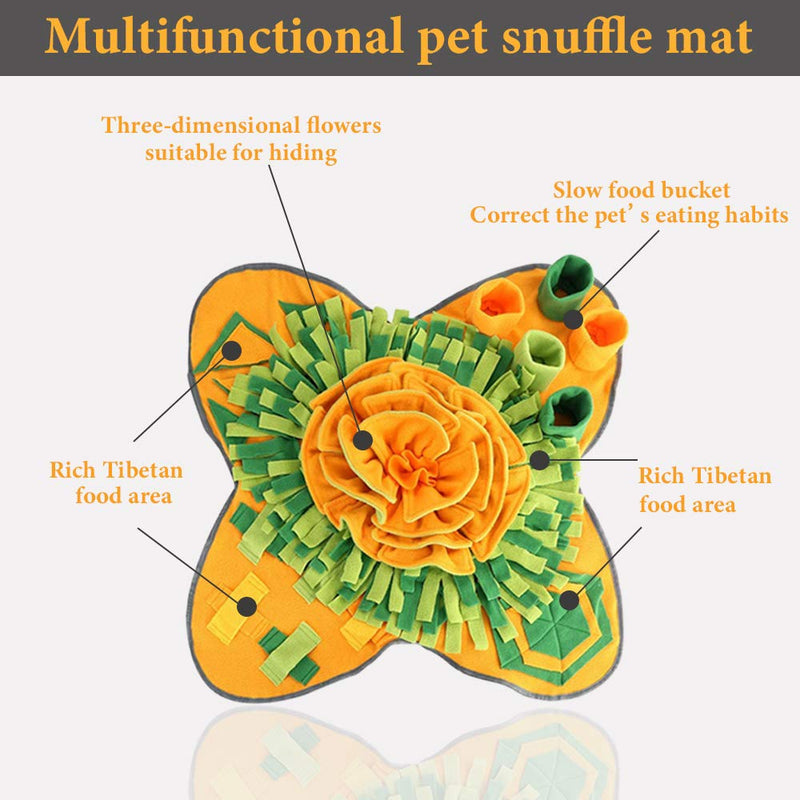 Large-Size Snuffle Feeding Mat for Dogs and Cats, Pet Snuffle Mats Non Slip Puzzle Toys for Puppy Small Medium Large Dog, Pet Training Slow Feeding Sniffing Mat Washable Durable Stress Release Orange - PawsPlanet Australia