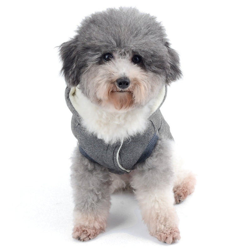 [Australia] - Ranphy Winter Padded Dog Vest Coat Hoodies Cat Puppy Cold Weather Coats Jacket for Small Dog Under 20lbs (Size Runs Small One to Two Size Than US Size) S (Chest:12.5";Back:8.0") Blue 