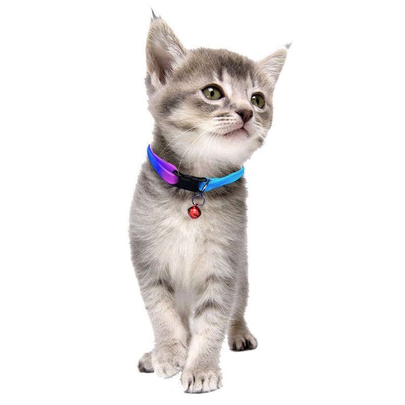 [Australia] - Colorful Cat ID Collar with Bell - Adjustable Collars for Kitten Puppy Rabbit Small Animals Pet Ferrets Rabbit Identification,12 Pack 