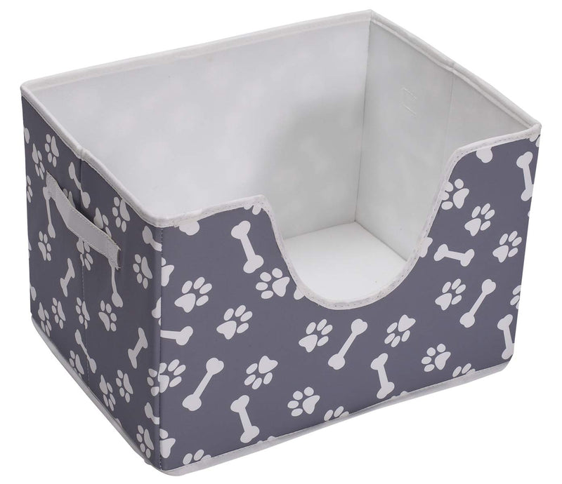 Geyecete Dog Toys Storage Bins Canvas printing pet Baskets,Pet Toy and Accessory Storage Bin Large toy box Organizer, Storage booth -Gray Gray - PawsPlanet Australia