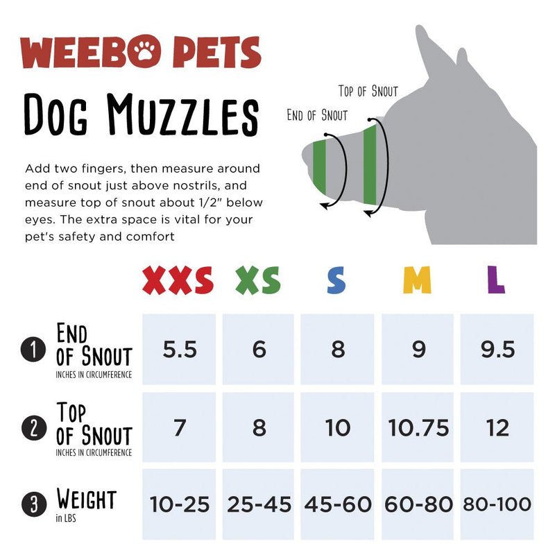 Weebo Pets Breathable Nylon Cloth Safety Muzzle XS - PawsPlanet Australia