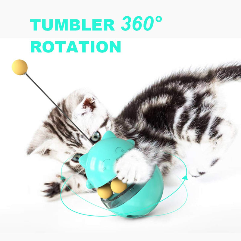 KYTIHOM Interactive Cat Treat Toy Cat Food Dispenser with Swing Balance Body, Funny Tumbler Ball Toys for Indoor Cats, Kitten Adjustable Slow Feeder Food Dispenser - PawsPlanet Australia