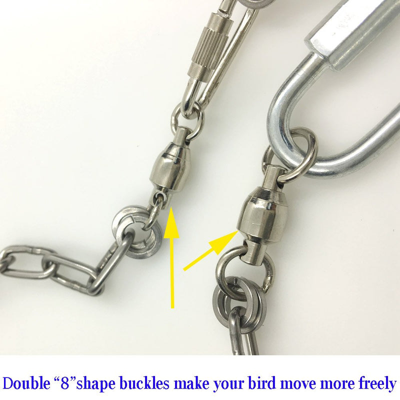 ebamaz Parrot Foot Chain for Small Medium Large Birds Stainless Steel Anklet Ring for Pet Training (NO.15 (14.5mm)) NO.15 (14.5mm) - PawsPlanet Australia