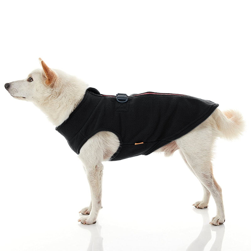Gooby Zip Up Fleece Dog Sweater - Warm Pullover Fleece Step-in Dog Jacket Winter Small Dog Sweater - Perfect On The Go Dog Sweaters for Small Dogs to Medium Dogs for Indoor and Outdoor Use Large chest (~20") Black - PawsPlanet Australia
