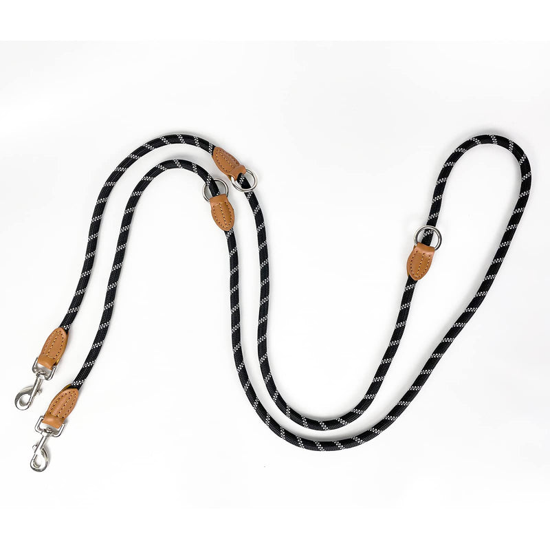 Trhillsbrad dog leash 3 m x 14 mm, adjustable dog leash, large medium dog, multifunctional leash, double leash, shoulder leash, robust, black 1.4 cm 2 - PawsPlanet Australia