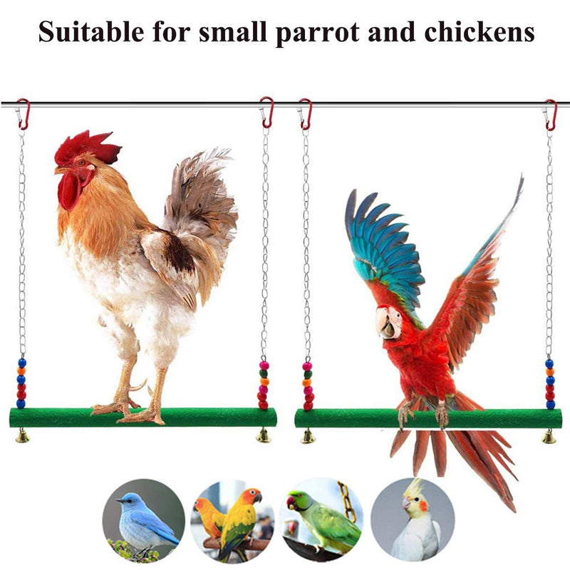 [Australia] - ASOCEA Bird Perch Chicken Swing Natural Wooden Handmade Perch Toy Parrot Hanging Toys Chicken Coop Accessories for Small Macaw Bird Hens Training 