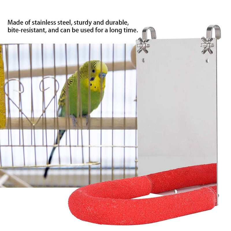 Bird Mirror Perch Toys Parrot Mirror Hanging Bird Cage Stand for Parrot Budgies Parakeet Cockatiel Conure - PawsPlanet Australia