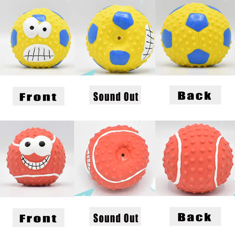 Dog Squeaky Toys Ball 3 Pack Lqatar Puppy Sports Balls Sets Dog Chew Soccer Ball for Small Medium Large Dogs Non-Toxic - PawsPlanet Australia