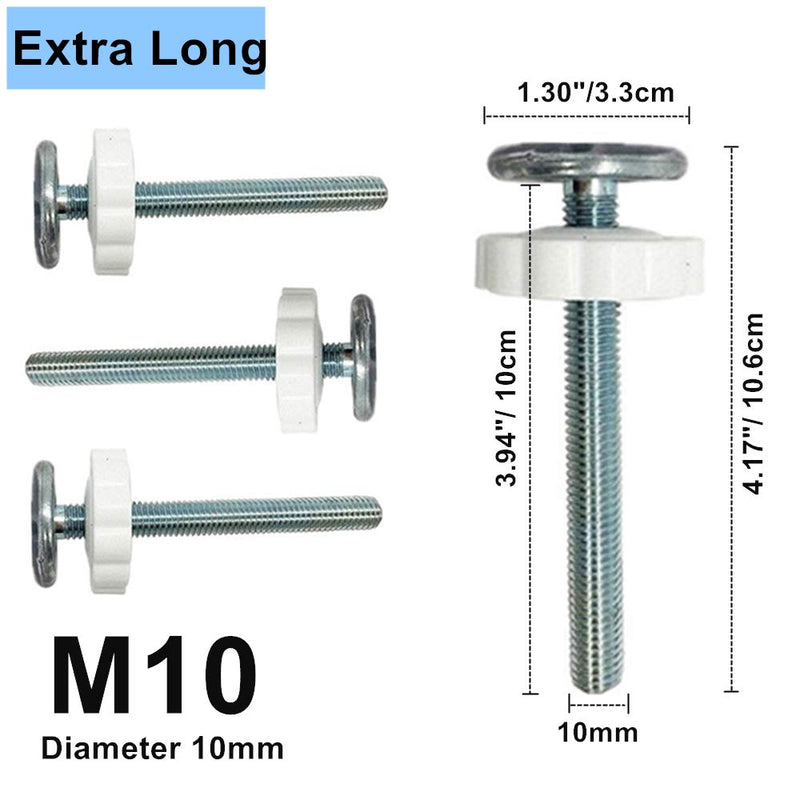 [Australia] - 4 Pack Extra Long Pressure Gates Threaded Spindle Rods 10mm (M10), Baby Kids Pet Dog Gates Accessory Screw Bolts Kit Fit for All Pressure Mounted Walk Thru Gates 