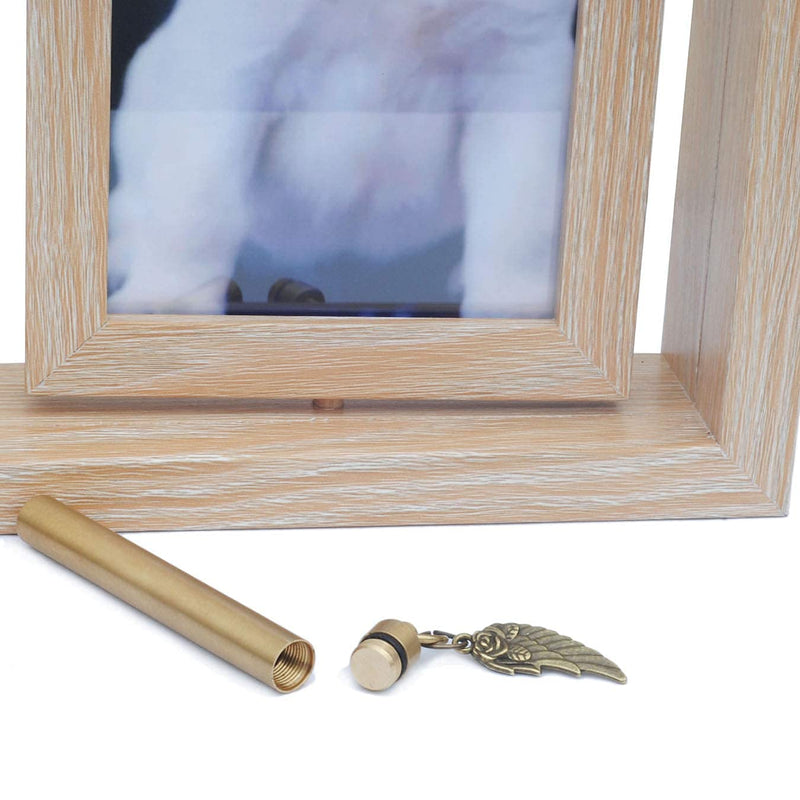 engmvwod Pet Memorial Keepsake Picture Frame Cylinder Memorial Dog cat Urn Ashes Keepsake - PawsPlanet Australia