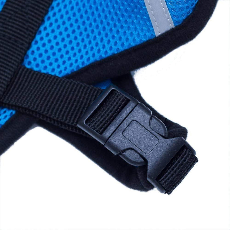 Locisne Mesh Fabric Dog Vest, Harness Soft and Adjustable Comfortable Pet Lead with Clip S blue - PawsPlanet Australia