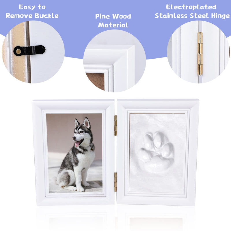 YOYIAG Paw Print Set Dog and Cat, Picture Frame and Paw Print Set, Keepsake Box 3D Paw Print, Cat Gift for Dog Owners Memorial Dog Picture Frame - PawsPlanet Australia