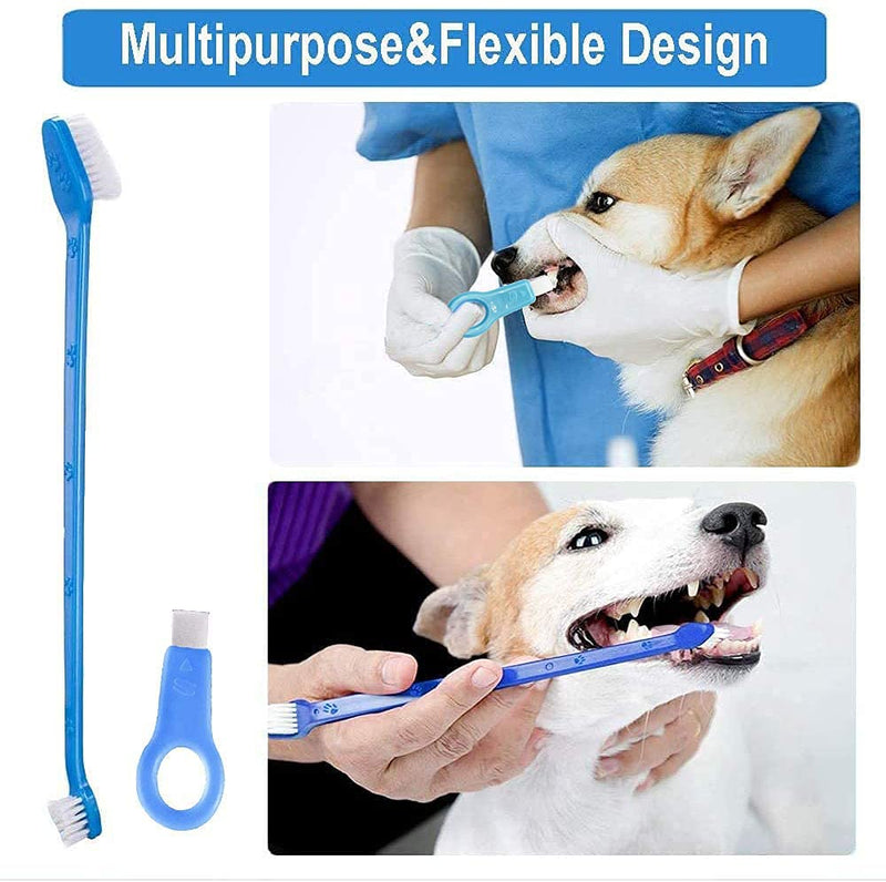 15PCS Dog Toothbrush, Pet Dental Care Toothbrush, Pet Toothbrush Remove Plaque Off, Double Ended Toothbrush, Professional Teeth Cleaning Tools Kit for Small Medium Large Dogs - PawsPlanet Australia