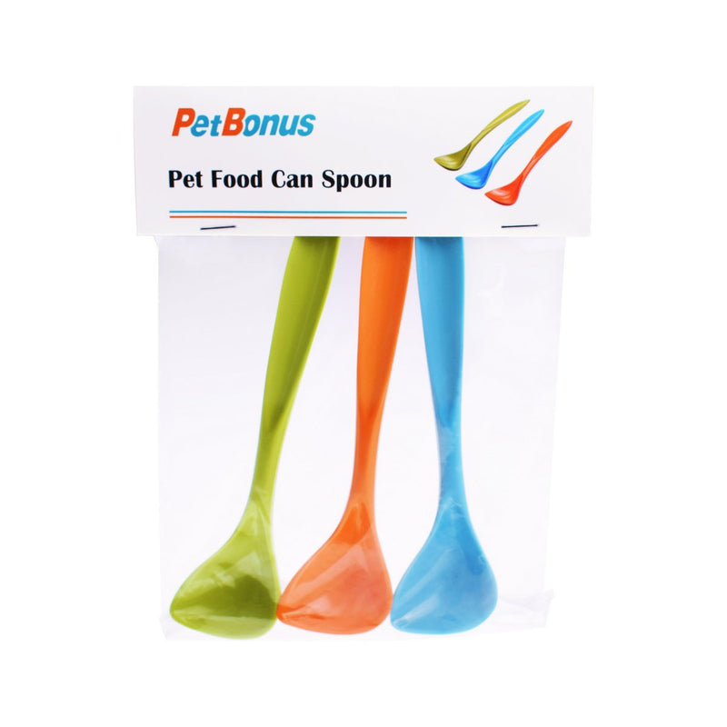 [Australia] - PetBonus 3-Pack Pet Food Can Spoon, Long Handle Special Curved Design Dog Cat Can Spoon Small 