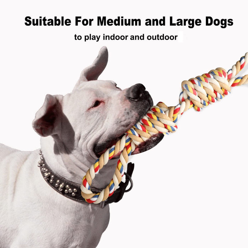 YARCHONN Rope Toys for Large Strong Dogs, Durable Sturdy 2-Knots Rope, Tough Dog Chew Toy Interactive Rope Toy for Large Medium Breeds Aggressive Chewers - PawsPlanet Australia