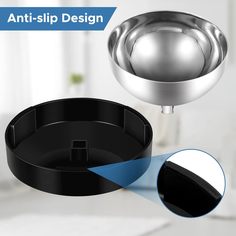 Elevated Dog Cat Bowls: 15° Tilted raised Stainless Steel Cat Bowl, Anti-slip Design of the Base, Suitable for puppy and Kitty (Black） Black - PawsPlanet Australia