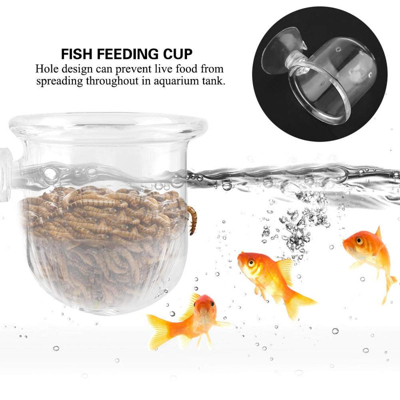 [Australia] - Pssopp Aquarium Cone Red Worm Feeder Acrylic Fish Tank Brine Shrimp Feeder Crystal Glass Plant Feeding Cup with Suction Cups S 