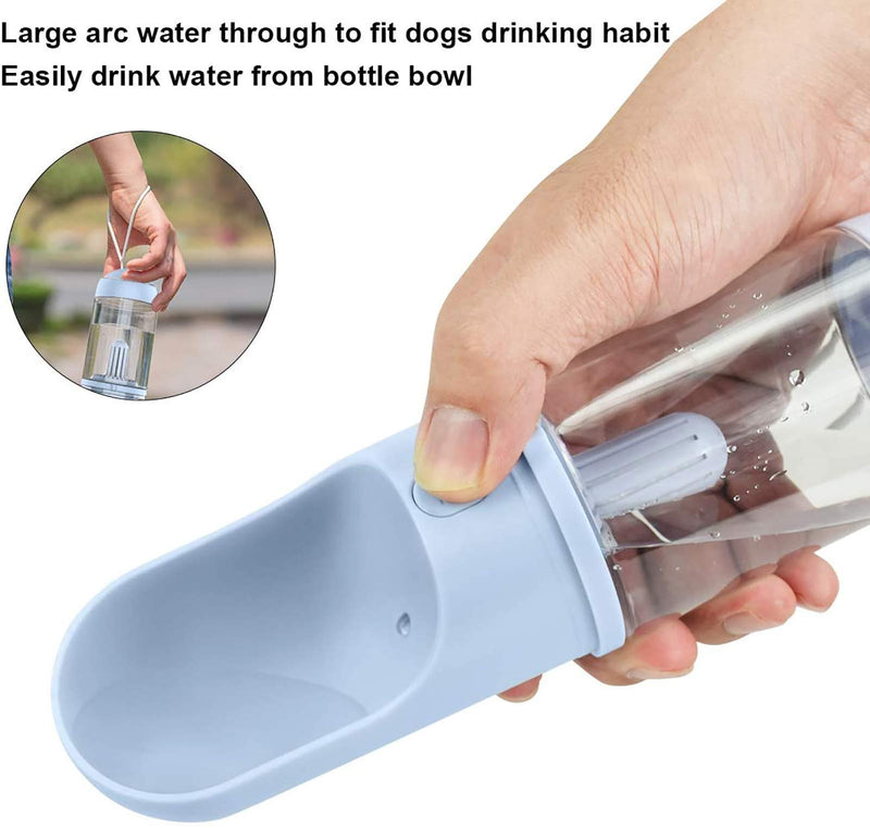 KuraMart Portable Dog Pet Travel Water Bottle Leak-Proof Drinking Cat Cup with 3PCS PP Conton Filter & Pet Dog Poop Bag Dispenser with 3 Rolls Waste Bags for Pets Outdoor Walking Hiking Blue - PawsPlanet Australia