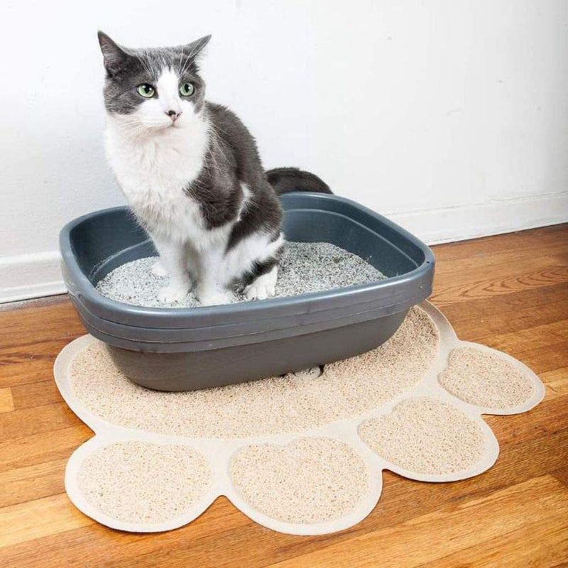 Qiajie 2 PCS Silicone Pet Feeding Mat Cat Litter Mat Paw Mat Waterproof Non-slip Pet Food Mat for Cats and Dogs - PawsPlanet Australia