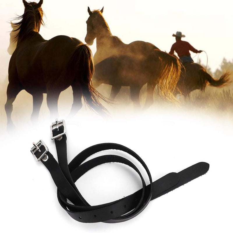 Lengthen Stirrup Leathers with Stainless Steel Buckle Horse Tool Accessories 50cm Black,1 Pair - PawsPlanet Australia