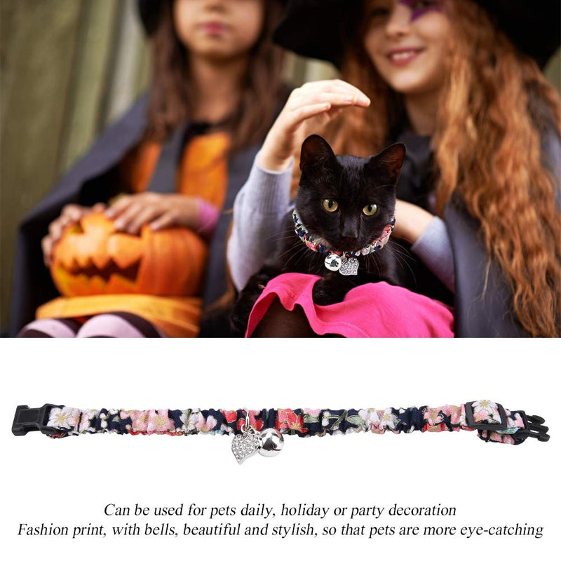 Smandy Pet Collar, Elastic Adjustable Cloth Necktie Collars with Metal Bell for Cats(black) black - PawsPlanet Australia