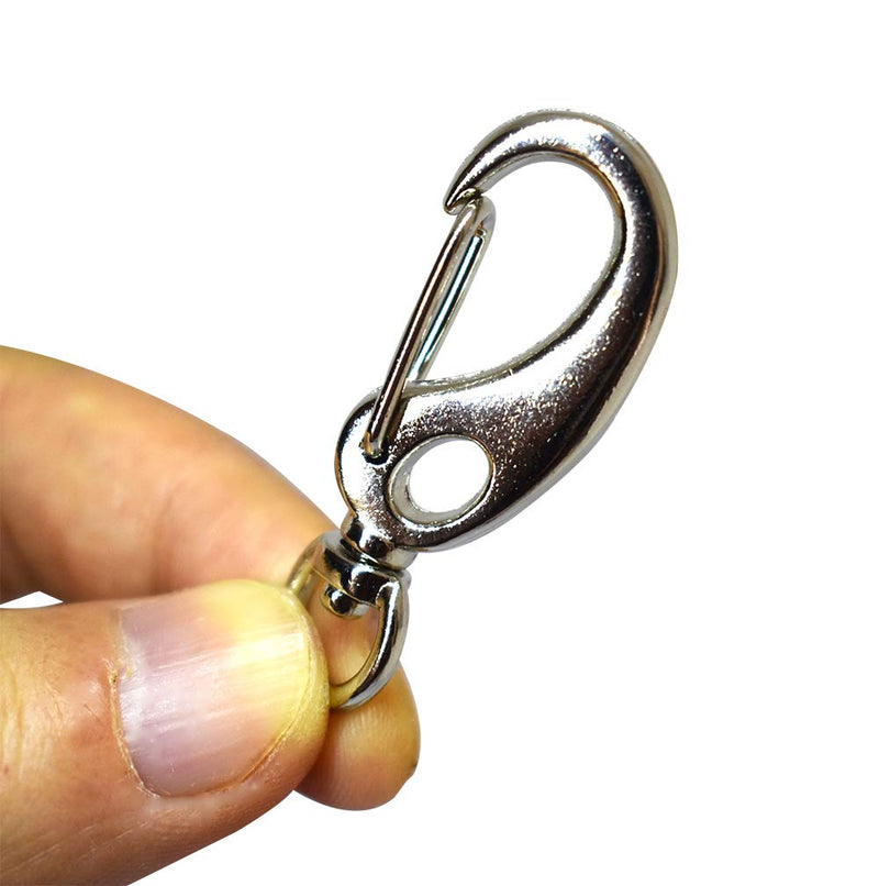[Australia] - Bytiyar 10 PCS Metal Small Snap Hook Clips with Mini Fixed Eye-Hole Egg Shape Spring Hook Clasps Carabiners Quick Link Keychain Buckles for Pet Clips Id Tag Holder 10 pcs_with 10 mm_Rotating D-Ring Silver 