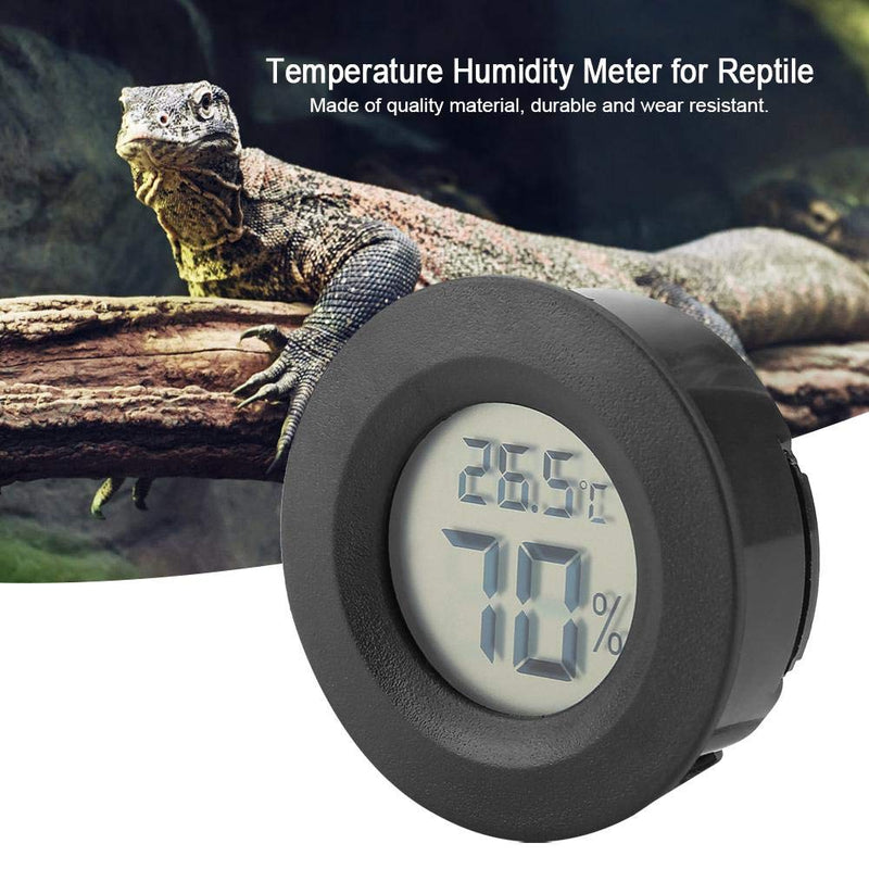 Mini Digital Hygrometer Thermometer Indoor Humidity Temperature Monitor with Large LCD Display and Backlight for Reptile(Black) Black - PawsPlanet Australia