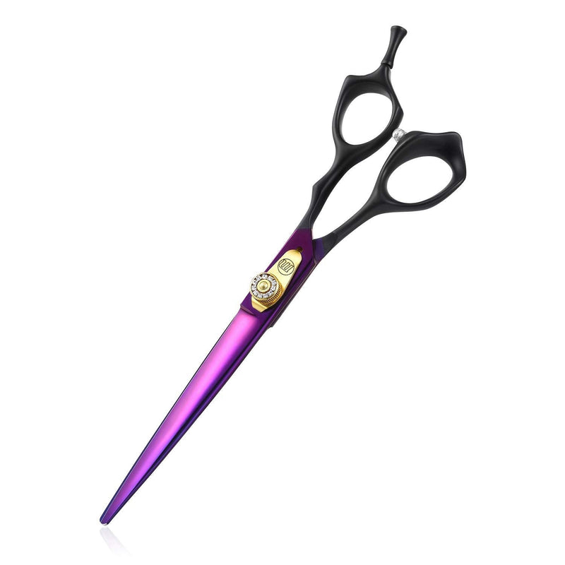 Moontay Professional Razor Edge Series - 7.0" Purple Personality Design Pet Grooming Cutting Scissors - 6.75" Dog Chunker Shears for Pet Groomer (Cutting scissor) C-Cutting Scissor - PawsPlanet Australia