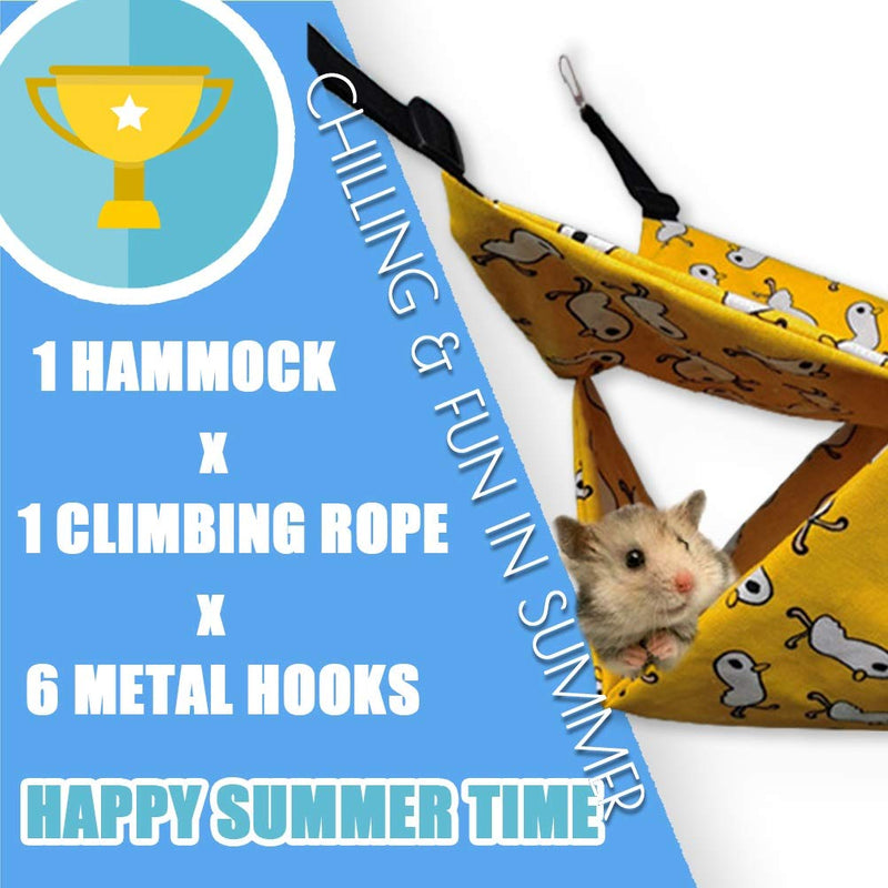 ABERTOMM Ferret Hammock 2 Tiered Bunkbed Summer Cooling Bed for Small Pets, Guinea Pig Cage Accessories, Summer Small Animal Rat Hammock Bed Hideout for Sugar Glider Ferret Flying Squirrel (Blue) 2 TIER-BLUE WHALE - PawsPlanet Australia