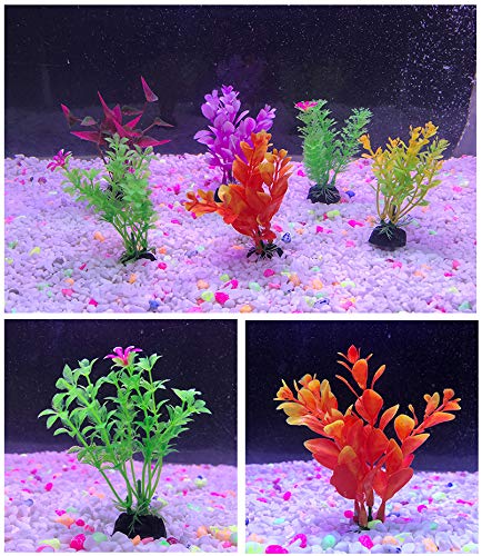 [Australia] - CousDUoBe Aquarium Decorations 21 Pack Lifelike Plastic Decor Fish Tank Plants,Used for Household and Office Aquarium Simulation Plastic Hydroponic Plants 21-Pack（Maximum 7.8 inches） 