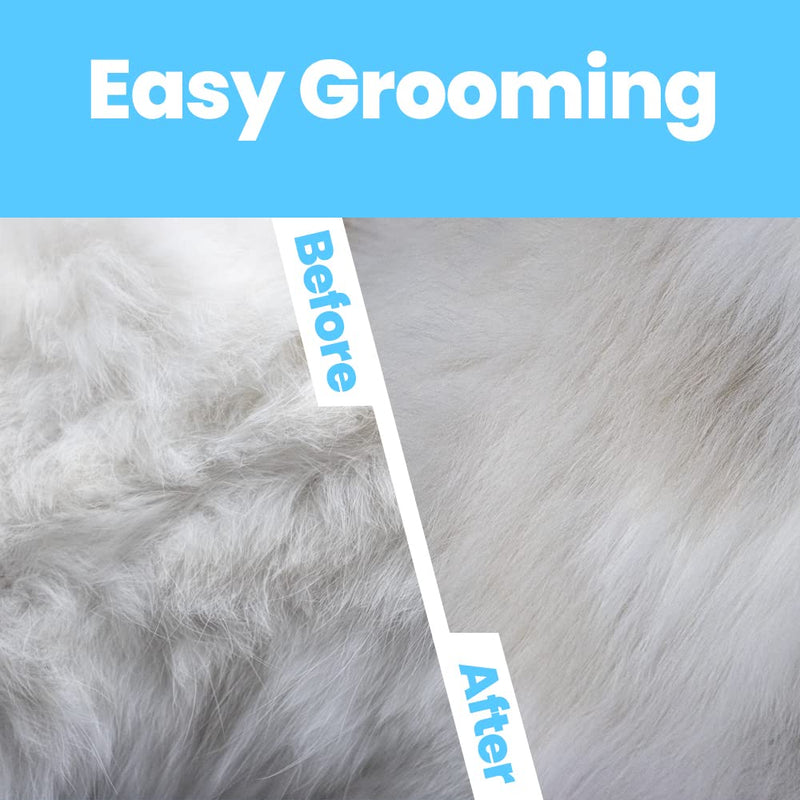 66% Dematting Comb with 2 Sided Professional Grooming Rake - Effective Removes Loose Undercoat, Mats, Tangles and Knots for Cats and Dogs - Pet Grooming Brush - PawsPlanet Australia
