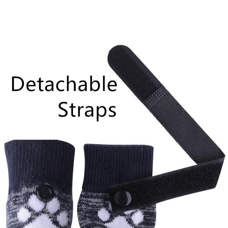 KOOLTAIL Dog Socks Anti Slip with Straps Traction Control Waterproof Paw Protector Black S - Paw Width: 1.7", Length: 4.3" - PawsPlanet Australia