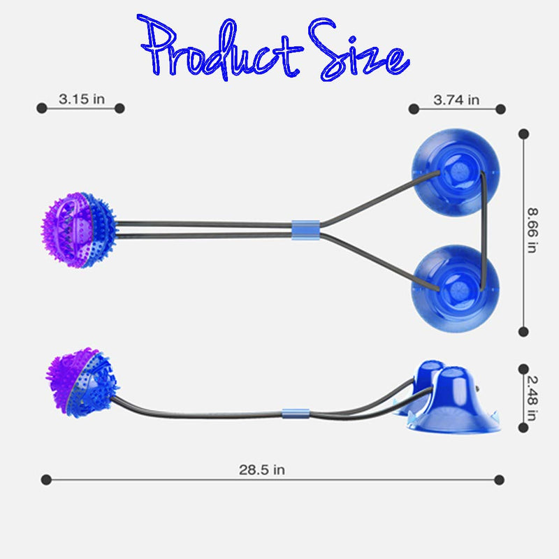 QPQEQTQ Upgrade Suction Cup Dog Toy Dog Chew Toys Interactive Dog Toys Dog Teeth Cleaning Toys Pet Molar Bite Toy Dog Squeaky Tug Toy for Dogs Non-Toxic & Durable Dog Toys Fit<80lb Dog B-Purple - PawsPlanet Australia