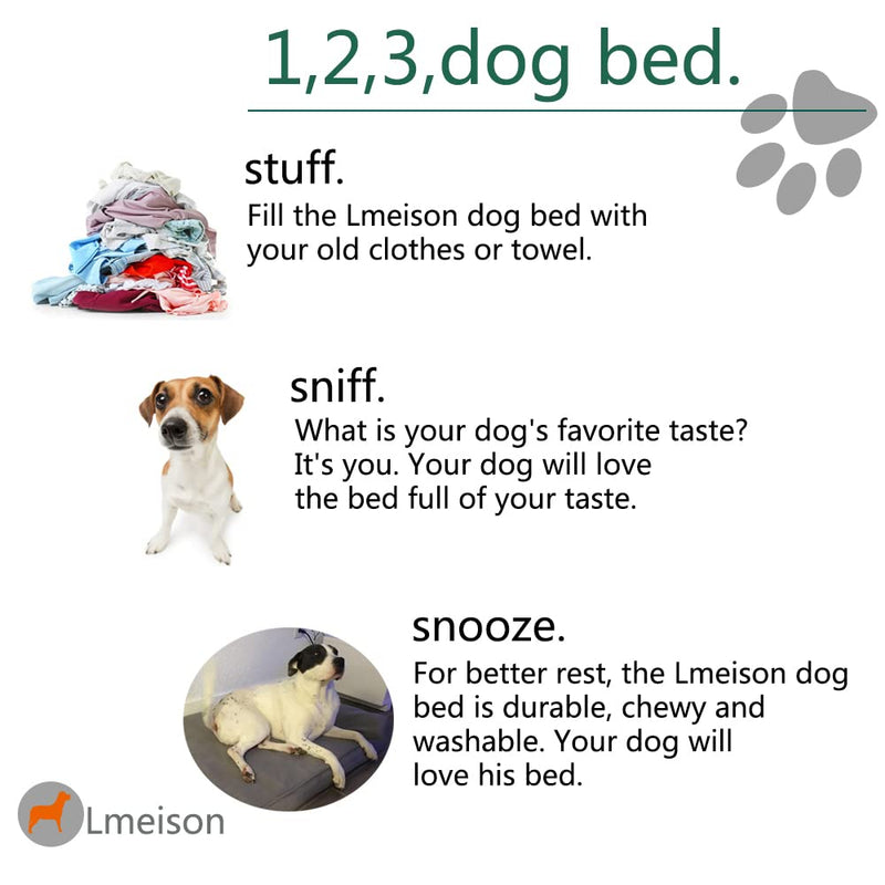 Lmeison Dog Bed Cover, Waterproof Pet Bed Oxford Zipper External Cover for Small Medium to Large Jumbo Dog Bed Small-22 x 5 x 27 inches(LxHxW)-Cover Only Grey - PawsPlanet Australia