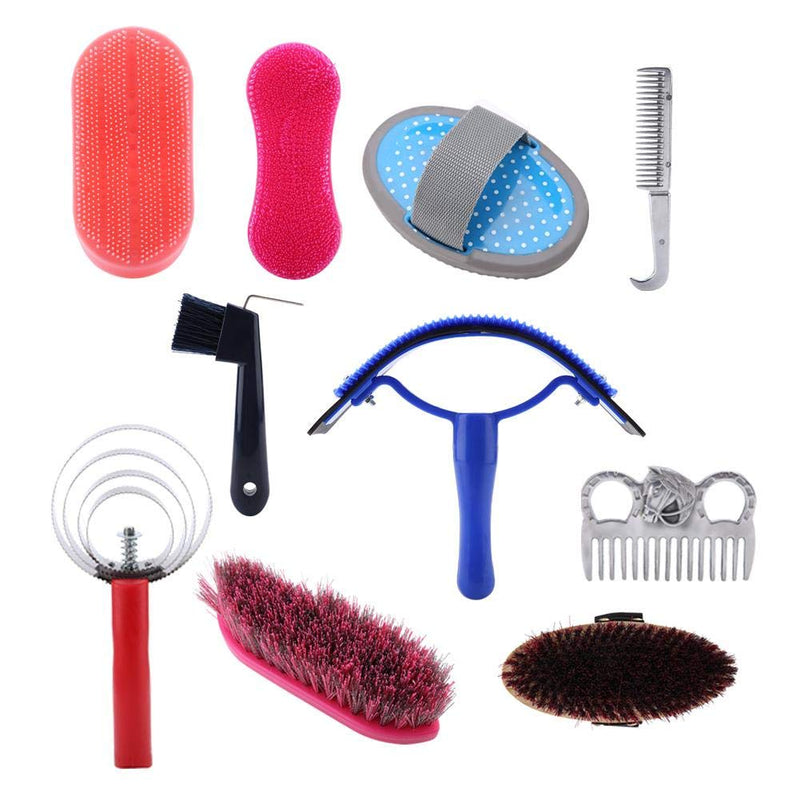 Horse Brush Set Professional Horse Cleaning Tool Kit Horse Grooming Care Accessories - PawsPlanet Australia