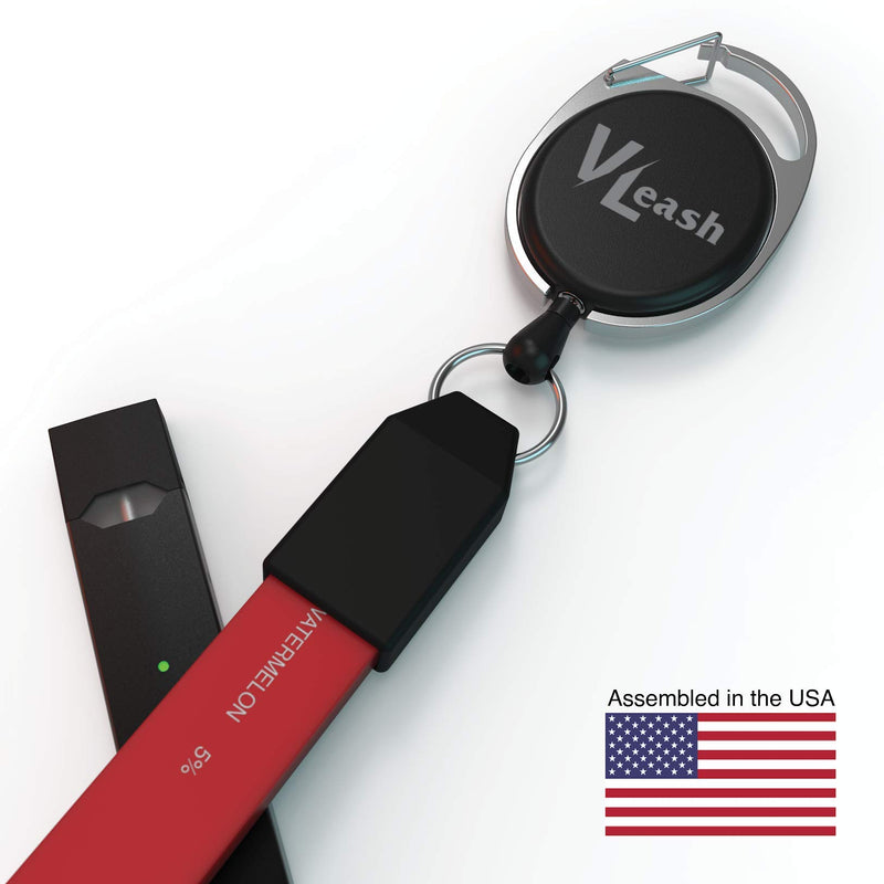 [Australia] - V-Leash Anti-Loss Retractor for Puff Bars and Juul’s | VLeash Keychain Compatible with Puff bar and Juul Devices Black 