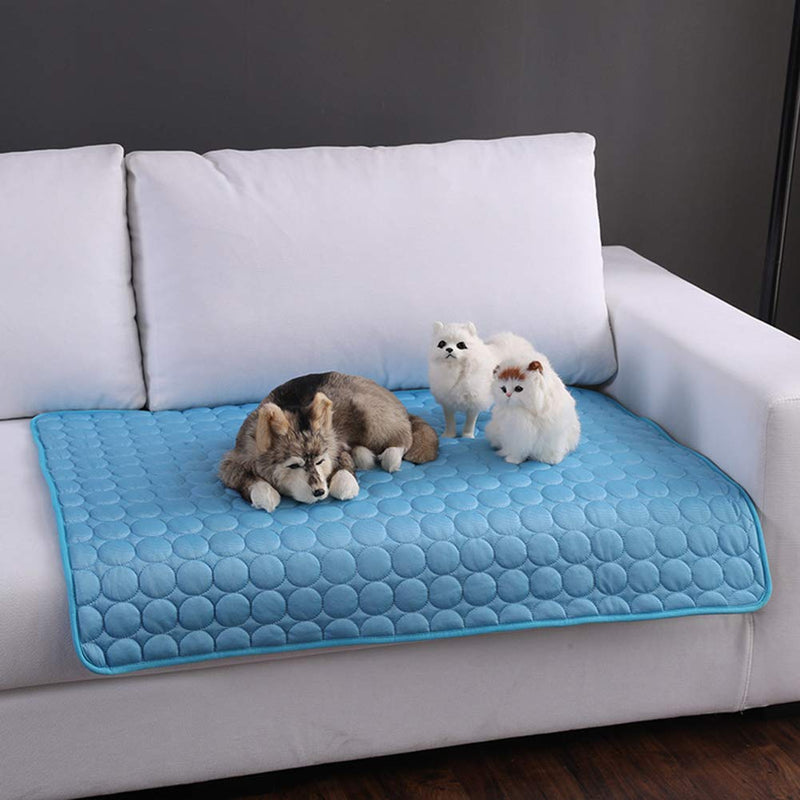 [Australia] - Nesutoraito Washable Summer Cooling Mat for Dogs Cats Kennel Mat Breathable Pet Crate Pad Cusion Sleep Mat for Carrier Bag Dog Self Cooling Mat L Blue 