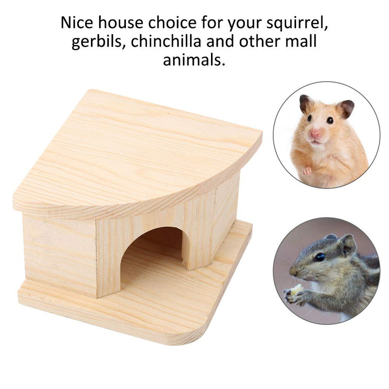 Sheens Wooden Hamster House, Small Animal Grassland Custom House Natural Wooden Hamster Warm Bed Cabin for Golden Bear Squirrel Hedgehog Chinchillas Rabbits - PawsPlanet Australia