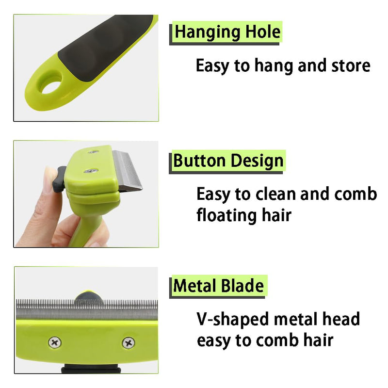JVHLOV dog brush for medium-sized dogs to remove undercoat, for cats and small dogs, grooming brush, dog hair removal, flea comb - PawsPlanet Australia