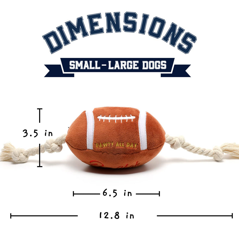 CHEWFFON Dog Toys, Interactive Dog Toy, Dog Ball Toy, 2 in 1 Dog Football Toys with Cotton Rope,Tug of War Dog Toys Boredom, Durable Dog Squeaky Ball Toy for Small Medium and Large Dog - PawsPlanet Australia