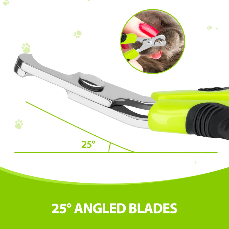 Tarnel professional claw scissors for cats, nail clippers, pets, unique 25 degree cutting head, ideal for small dogs, puppies, cats, rabbits, green - PawsPlanet Australia
