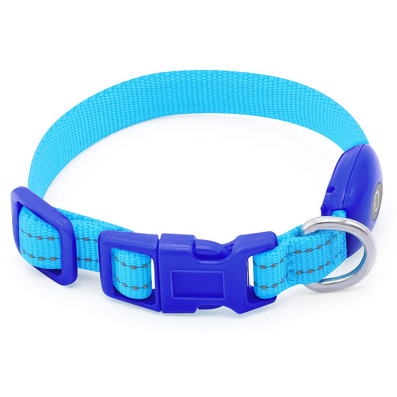 [Australia] - BSEEN LED Dog Collar, LED Dog Leash, USB Rechargeable Glowing Safety Dog Collar Light Up Adjustable Nylon Webbing Reflective Pet Dog Collar Leash for Dog & Cat XS Blue 