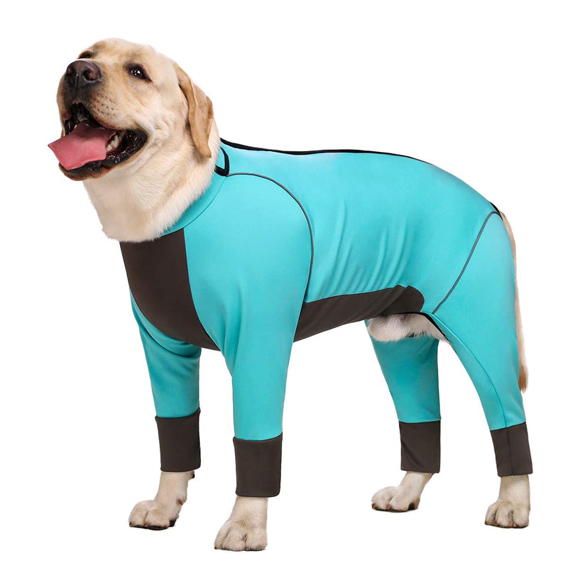 Miaododo Dog Jumpsuit for Medium Large Dogs，4 Legged Recovery Dog Onesie Large Size Dog,Waterproof Blue Zip Up Dog Clothes,Big Dog Pajamas Pjs Gifts Girl Boy,Full Belly(Blue, 28) - PawsPlanet Australia