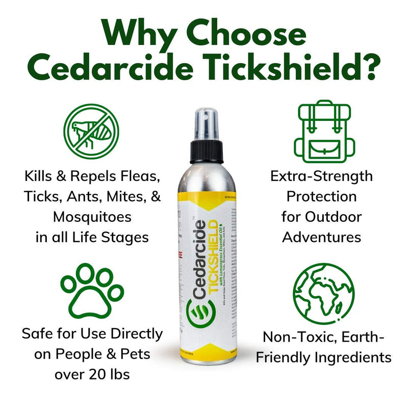 Cedarcide Original + Tickshield Family 4-Pack (Small) Cedar Oil Flea & Tick Bug Spray for Hikers, Dogs + Cats - PawsPlanet Australia