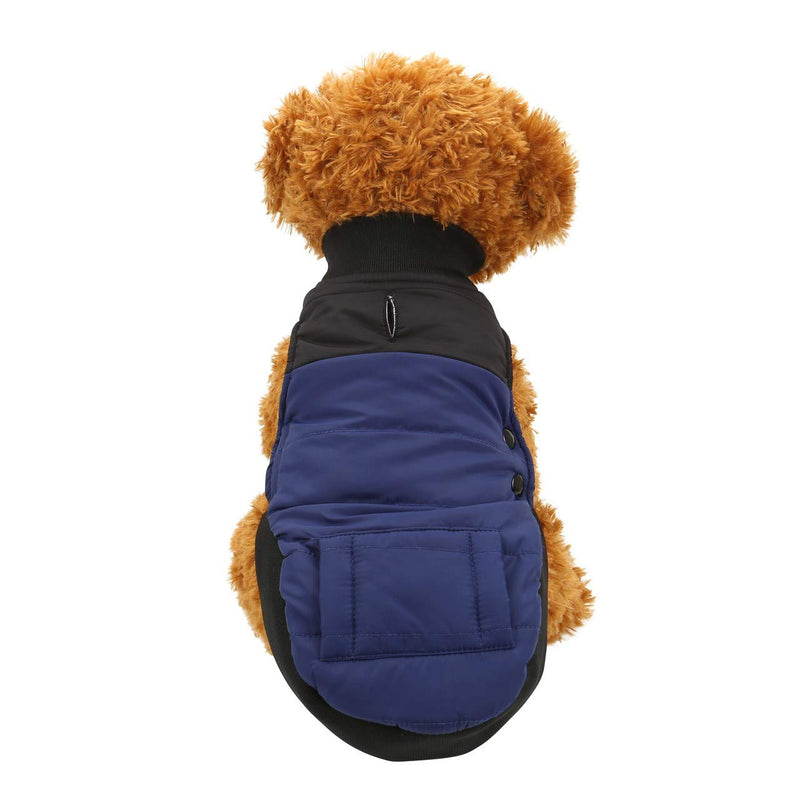 [Australia] - Mogoko Fleece Dog Winter Jacket with Harness/Leash Hole, Pet Waterproof Raincoat Warm Vest Clothes for Cold Weather 9.8" neck girth, 15.7" chest 