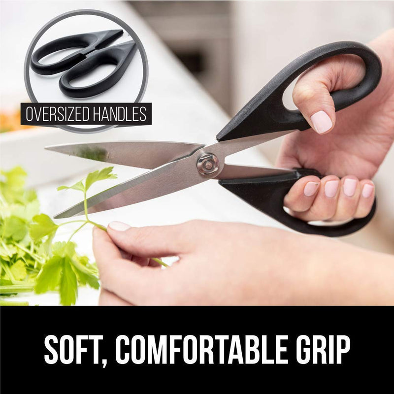 Gorilla Grip Cutting Board Set of 3 and Kitchen Shears, Both in Black Color, Shears Include Blade Cover, 2 Item Bundle - PawsPlanet Australia